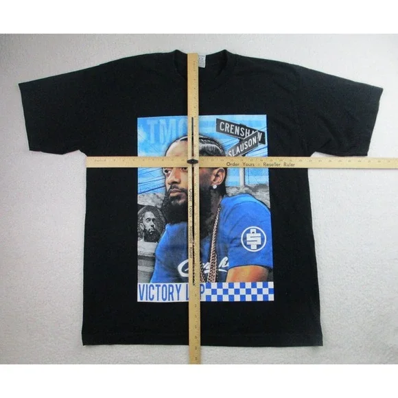 Nipsey Hustle Victory Lap T Shirt Mens‎ XL Black Short Sleeve Graphic USA Rapper